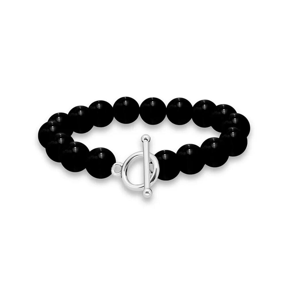 Silver Plated Multi Genuine Stone Stretch Bracelet